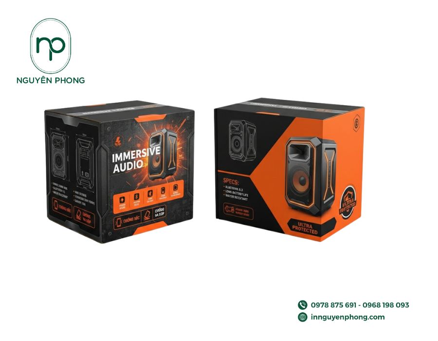 In thùng carton đựng loa